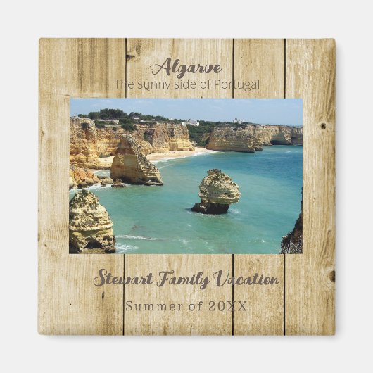 Urlaub der Strandfamilie an der Algarve in Portuga Magnet (Vorne)