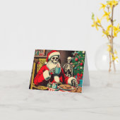 Urlaub des Weihnachtsmanns Karte (Gelbe Blume)