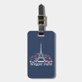 Urlaub Eiffelturm Bonjour Paris Gepäckanhänger (Vorderseite vertikal)