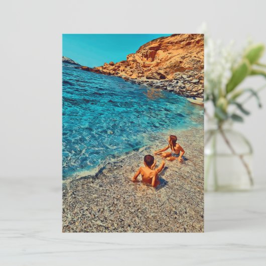 Urlaub einladen einladung (Stehend Vorderseite)