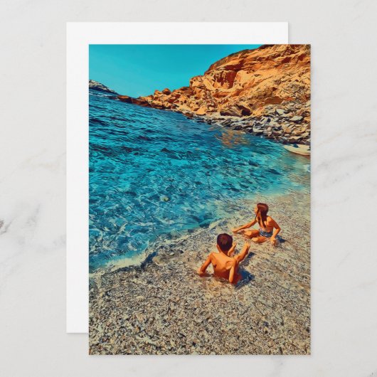 Urlaub einladen einladung (Vorne/Hinten)