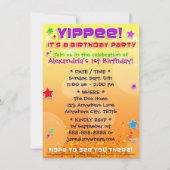 Urlaub! Einladung zum Geburtstag mit "The GiggleBe (Rückseite)