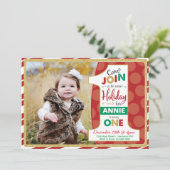 Urlaub Erster Geburtstag Einladung, Weihnachten Einladung (Stehend Vorderseite)