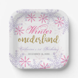 Urlaub Erster Geburtstag Winter Onederland Custom Pappteller