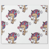 Urlaub Fawn mit Lollipop Wrapping Paper Geschenkpapier (Flach)