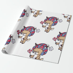 Urlaub Fawn mit Lollipop Wrapping Paper Geschenkpapier