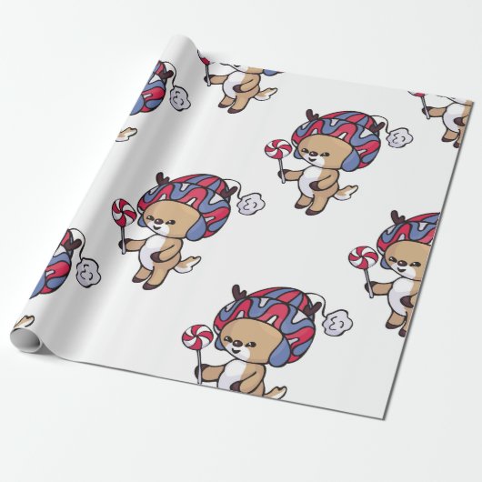 Urlaub Fawn mit Lollipop Wrapping Paper Geschenkpapier (Ungerollt)