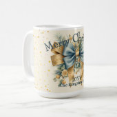 Urlaub Florals mit Bow Frohe Weihnachtsfeiertag Kaffeetasse (Vorderseite Links)