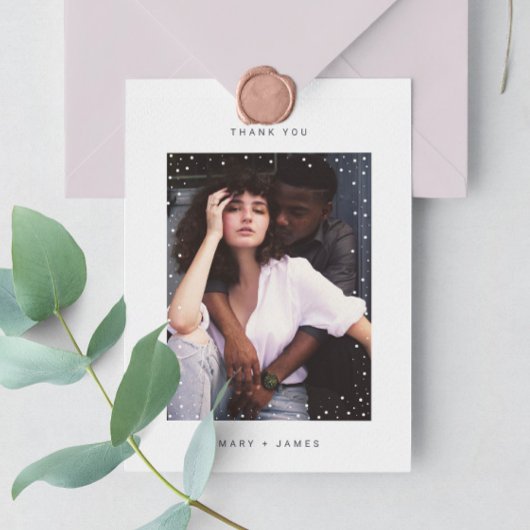 URLAUB FOTO DANKE KARTE | Moderner Minimaler Punkt