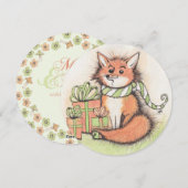 Urlaub Fox & Geschenke Feiertagskarte (Vorne/Hinten)