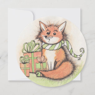 Urlaub Fox & Geschenke Feiertagskarte