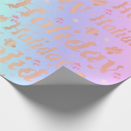 Urlaub, Freizeit, glänzend, Metall, Schrift, Gold, Geschenkpapier (Ecke)