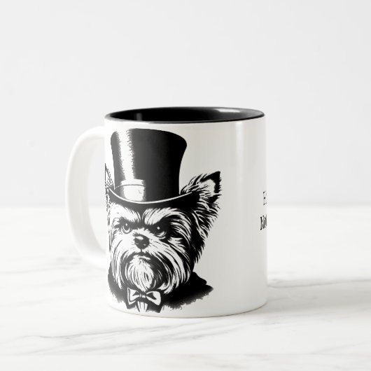 "Urlaub Geist? Nicht in diesem Haus". Zweifarbige Tasse (Vorderseite Links)