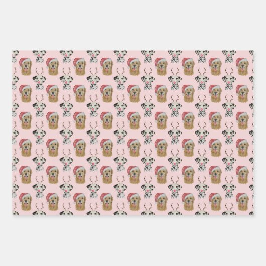 Urlaub Golden Retriever und Dalmierung Geschenkpapier Set (Vorderseite)