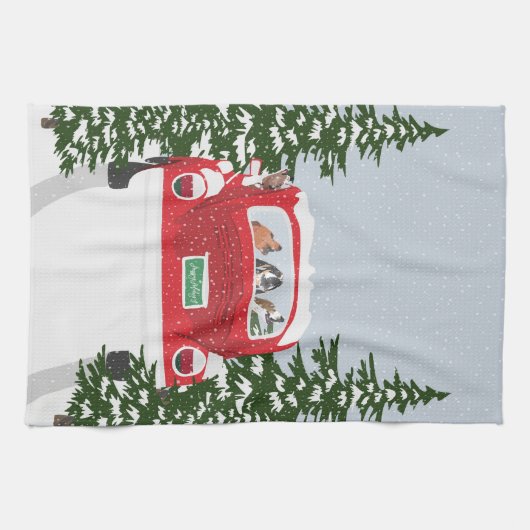 Urlaub im Auto singen Geschirrtuch (Horizontal)