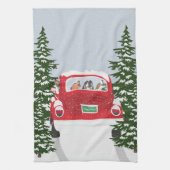 Urlaub im Auto singen Geschirrtuch (Vertikal)