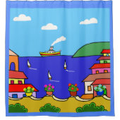 Urlaub im Mittelmeer Duschvorhang (Vorderseite)