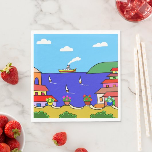 Urlaub im Mittelmeer Serviette (Beispiel)