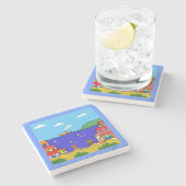 Urlaub im Mittelmeer Steinuntersetzer (Seitenansicht)