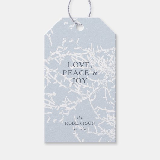 Urlaub in den Branchen Blau und Weiß Geschenkanhänger (Vorderseite)