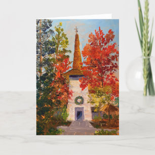 Urlaub in der Dorfkirche von Woodside Dankeskarte