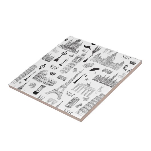 Urlaub in Europa Muster Fliese (Seite)