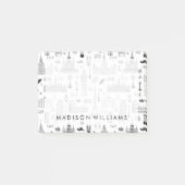 Urlaub in Europa Muster Post-it Klebezettel (Vorderseite)