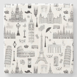 Urlaub in Europa Muster Steinuntersetzer