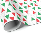 Urlaub in grün und rot geometrisch geschenkpapier (Rolleneckpunkt)