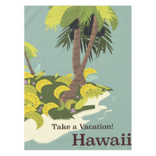 Urlaub in Hawaii Vintage Reiseposter Tischdecke