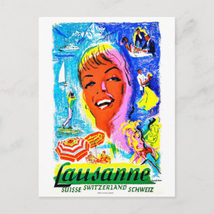 Urlaub in Lausanne, Schweiz, Jahrgang Postkarte