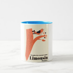 Urlaub in Limousin Frankreich machen . Zweifarbige Tasse