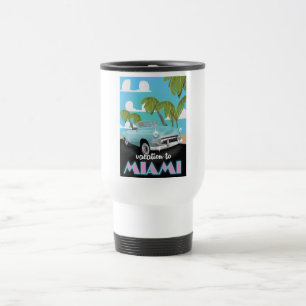 Urlaub in Miami Reiseposter Reisebecher