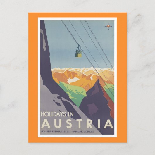 Urlaub in Österreich Berge Vintage Reisen Postkarte (Vorderseite)