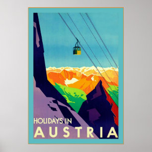 Urlaub in Österreich ~Vintage Reise Poster