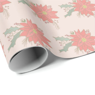 Urlaub in Poinsettia und Shelly Sprays Geschenkpapier