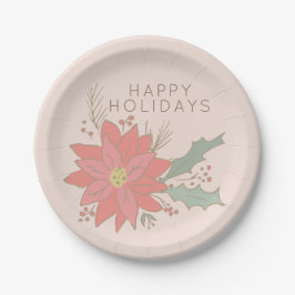 Urlaub in Poinsettia und Shelly Sprays Pappteller