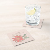 Urlaub in Poinsettia und Shelly Sprays Rechteckiger Pappuntersetzer (Vor Ort)