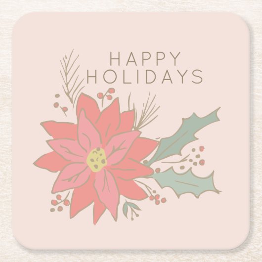 Urlaub in Poinsettia und Shelly Sprays Rechteckiger Pappuntersetzer (Vorderseite)