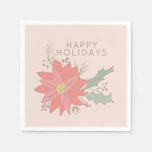 Urlaub in Poinsettia und Shelly Sprays Serviette