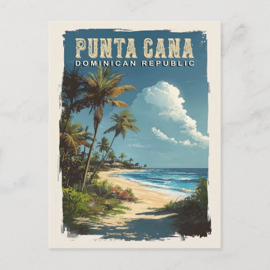 Urlaub in Punta Cana: Erinnerungen mit einem Vinta Postkarte (Vorderseite)