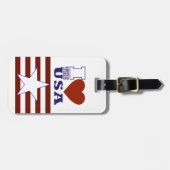 Urlaub in Rot, Weiß und Blau Gepäckanhänger (Vorderseite horizontal)