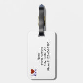 Urlaub in Rot, Weiß und Blau Gepäckanhänger (Rückseite vertikal)