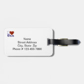 Urlaub in Rot, Weiß und Blau Gepäckanhänger (Rückseite horizontal)