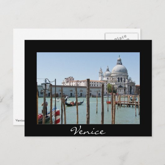 Urlaub in Venedig Landschaft schwarzer Text Postka Postkarte (Vorne/Hinten)