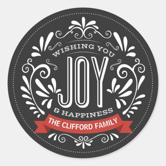 URLAUB JOY ROUND CHALKBOARD STICKERS (Vorderseite)