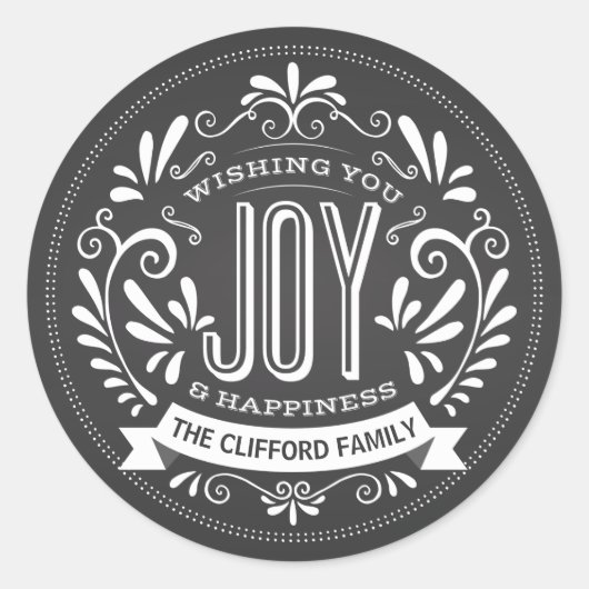 URLAUB JOY ROUND CHALKBOARD STICKERS (Vorderseite)