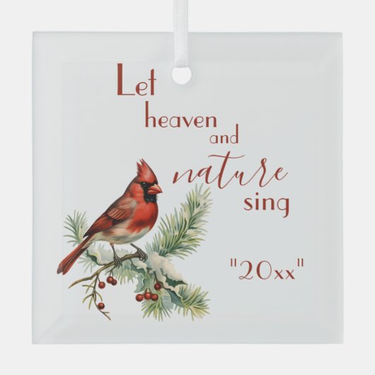 Urlaub Kardinal Inspiration für Ihren Urlaub Ornament Aus Glas (Vorderseite)