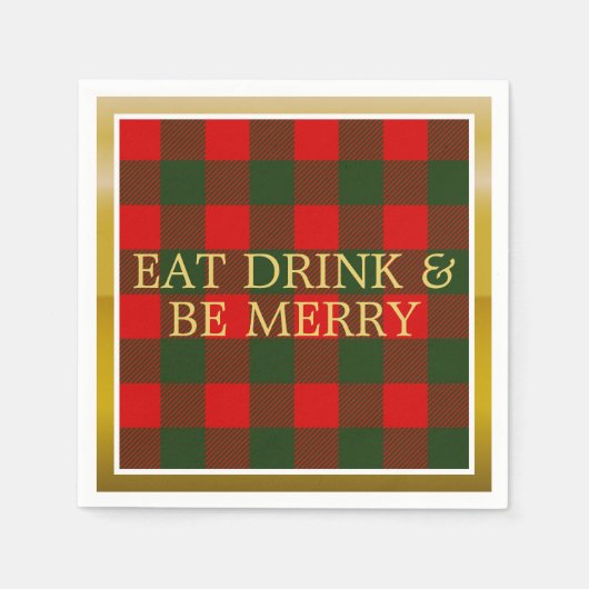 Urlaub Kariert essen Drink und Seien Sie Mercury P Serviette (Vorderseite)