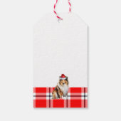 Urlaub Kariert mit Collie Dog Weihnachten Geschenkanhänger (Rückseite)